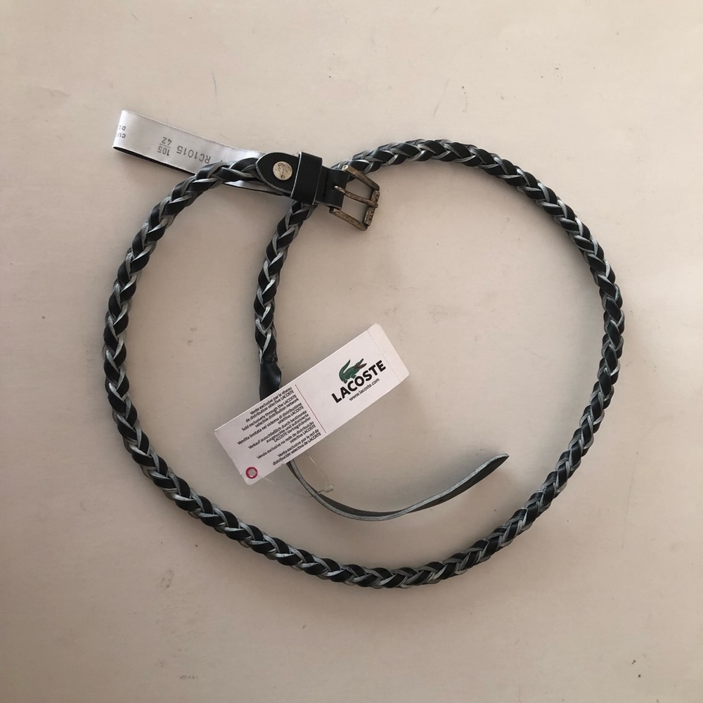 Lacoste leather belt. 42”. 105 cm